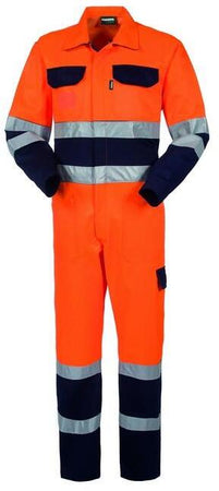 Tuta Bicolore Hi-Vis Arancio/Blu Tuta Alta Visibilità da Cantiere