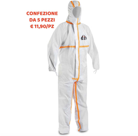 Tuta contro Rischio Chimico Biologico Virus Amianto Cat. III Classe 4/B 5/B 6/B Termo-nastrata ACTIVE GEAR