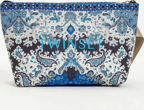 TWINSET | Beauty case da spiaggia in canvas stampato Bellezza/Accessori e strumenti di bellezza/Portatrucchi/Beauty case e contenitori/Contenitori per cosmetici You Store - Messina, Commerciovirtuoso.it