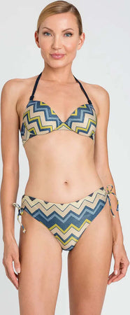 TWINSET-|-Bikini-slip-coulisse-lurex-a-stampa-chevron