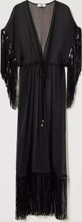 TWINSET-|-Kaftano-con-frange-di-paillettes