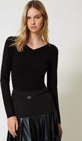 TWINSET-|-Maglia-con-strass