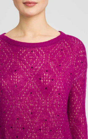 TWINSET-|-Maglia-girocollo-traforata