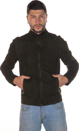 U010---Giacca-Uomo-Verde-in-vera-pelle-camoscio