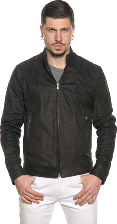 U08---Giacca-Uomo-Nera-in-vera-pelle-Camoscio