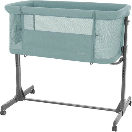 KIKKABOO Culla Fianco Letto colore Mint - verde menta - Culla Neonato Fianco Letto, Spondina Apribile con una Mano, Altezza Regolabile, Regolabile con Vari Livelli di Altezza, Piedini Pieghevole, 0m+