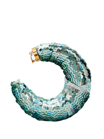 Tom Ford Orecchini Croissant a Cerchio con Paillettes da donna