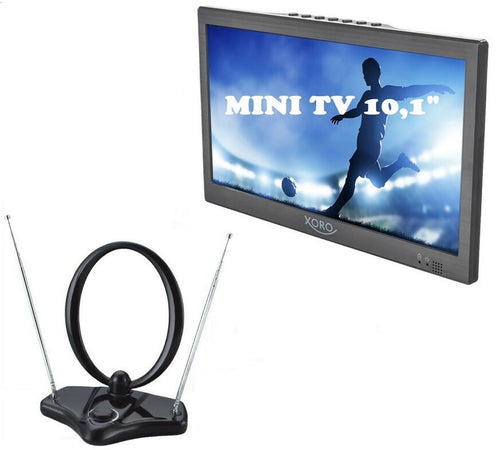 Televisore portatile LED 10,1" Pollici HD XORO PTL 1015 V2 DVB-T2 H.265/HEVC 10 bit con Antenna Digitale Terrestre Amplificata per interni NAI-001 SUPERIOR