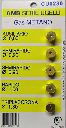 Ugelli Gpl 6 MB Universale Diametro mm. 6Mb, Tipo gas Gpl