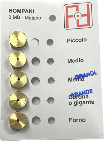 UGELLI INIETTORI CUCINA BOMPANI 4 FUOCHI + FORNO GAS METANO FILETTO 8MB 2 GRANDI Casa e cucina/Utensili da cucina/Bruciatori da cucina Rossi Ricambi - Venetico Marina, Commerciovirtuoso.it