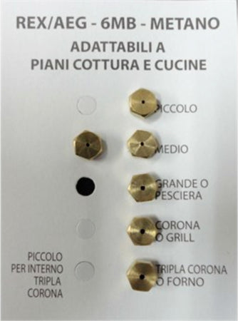Ugelli-Piano-Cottura-Cucine-Gas-5-Fuochi-+-Forno-Rex-Aeg-Gas-Metano---6-Mb