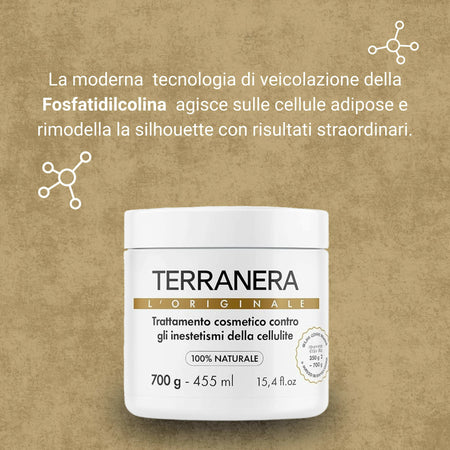 Fango Anticellulite Drenante – Effetto Tonificante e Levigante per Pelle più Liscia e Compatta | Sensazione di Freschezza con Formula Idratante | Facile da Applicare e Risciacquare - Terranera 500gr