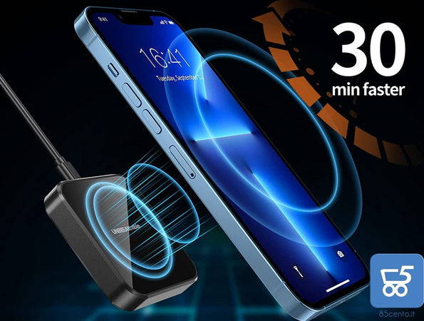 Caricatore 15W  Wireless Magnetico Veloce Caricabatterie Rapida Senza Fili Pad di Ricarica Wireless Rapida per iPhone 13/13 PRO/ 13 PRO Max/ 13 Mini/ 12/12 PRO/ 12 PRO Max/ 12 Mini
