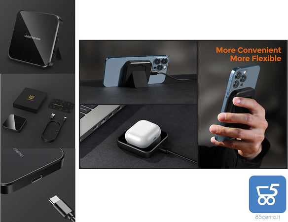 Caricatore 15W  Wireless Magnetico Veloce Caricabatterie Rapida Senza Fili Pad di Ricarica Wireless Rapida per iPhone 13/13 PRO/ 13 PRO Max/ 13 Mini/ 12/12 PRO/ 12 PRO Max/ 12 Mini