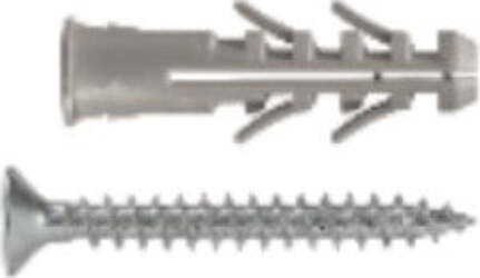 UNIFIX---TASSELLO-IN-NYLON-CON-BORDINO-CON-VITE-A-TESTA-PIANA-SVASATA-ZINCATA-8X41MM-35PZ