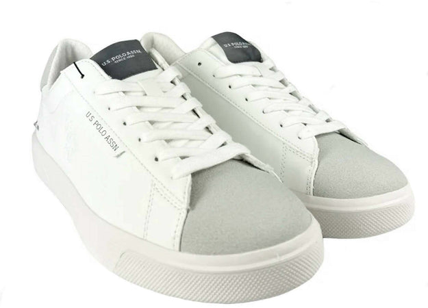 Us Polo Assn Sneakers Uomo Bianche Bryan In Pelle Scarpe Da Ginnastica Bianche Lacci Suola In Gomma Scarpa Casual Suola Bianca 3cm