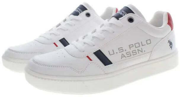 Us Polo Assn Sneakers Uomo Bianche Tymes Scarpe Da Ginnastica Casual Lacci Suola In Gomma Maxi Logo Polo