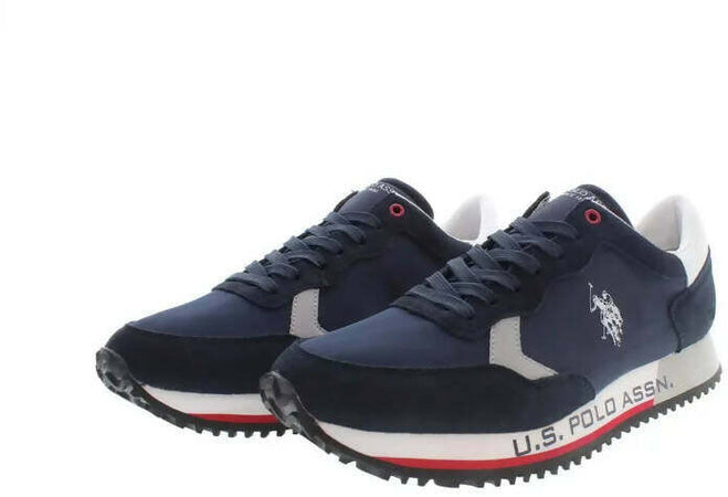 Us Polo Assn Sneakers Uomo Cleef In Tessuto E Camoscio Scarpe Da Ginnastica Scarpa Casual Lacci Suola In Gomma 3.5 Cm Soletta Estraibile