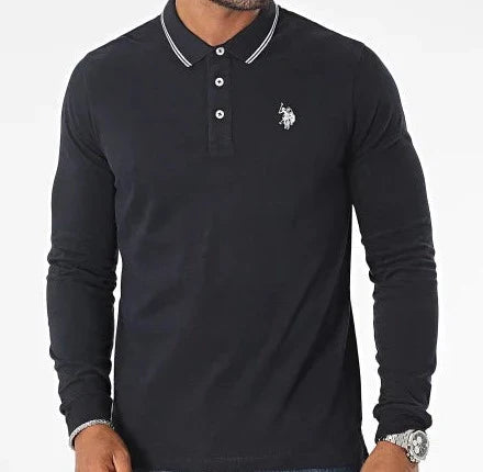 Polo manica lunga blu