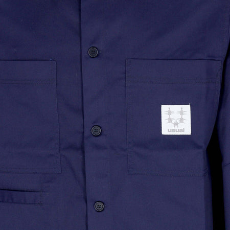 USUAL-Camicia-Manica-Lunga-Uomo-Hangar-Shirt-Navy-da-uomo