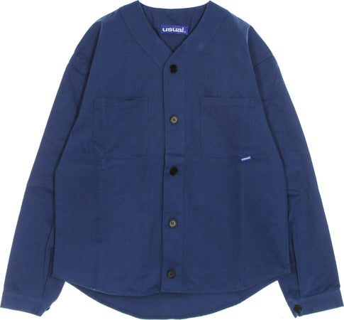 USUAL-Camicia-Manica-Lunga-Uomo-Home-Run-L/s-Shirt-Blue-da-uomo