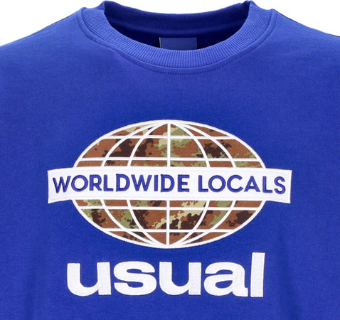 USUAL-Felpa-Leggera-Girocollo-Uomo-Worldwide-Locals-Crewneck-Blue-da-uomo