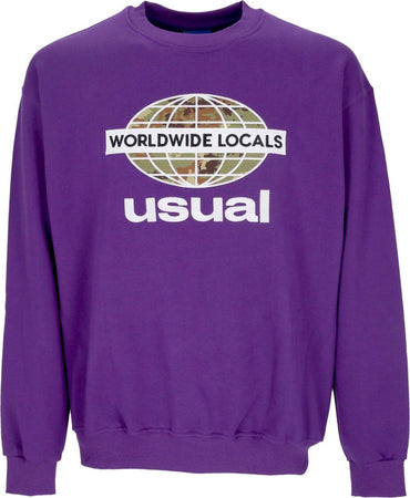 USUAL-Felpa-Leggera-Girocollo-Uomo-Worldwide-Locals-Crewneck-Purple-da-uomo