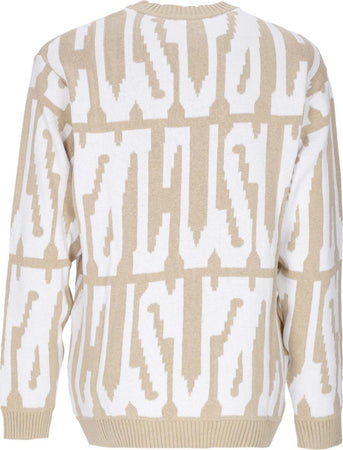 USUAL-Maglione-Uomo-Digi-Sweater-Sand/white-da-uomo