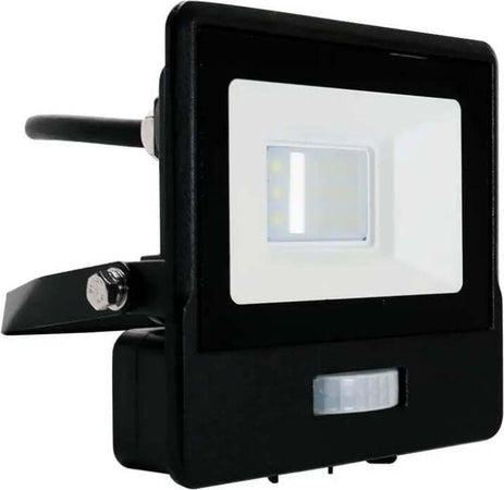 V-TAC-PRO-Faro-LED-Chip-Samsung-10W-con-Sensore-PIR-Cavo-1m-Colore-Nero-Luce-Bianca-Fredda-6500K-IP65