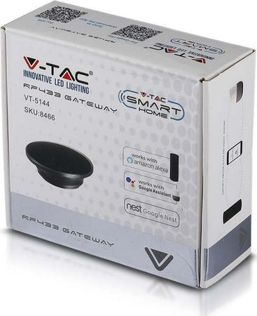 V-Tac Smart VT-5144 RF433 Gateway Compatibile con Amazon Alexa Google Home e Nest - SKU 8466 Fai da te/Materiale elettrico/Prese elettriche ed accessori/Spine intelligenti e telecomandate Zencoccostore - Formia, Commerciovirtuoso.it
