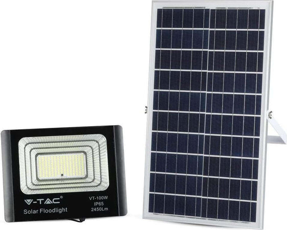 V-TAC VT-100W FARO LED 35W A BATTERIA CON PANNELLO SOLARE E TELECOMANDO Luce Bianco Fredda / Naturale Illuminazione/Illuminazione per esterni/Proiettori Zencoccostore - Formia, Commerciovirtuoso.it