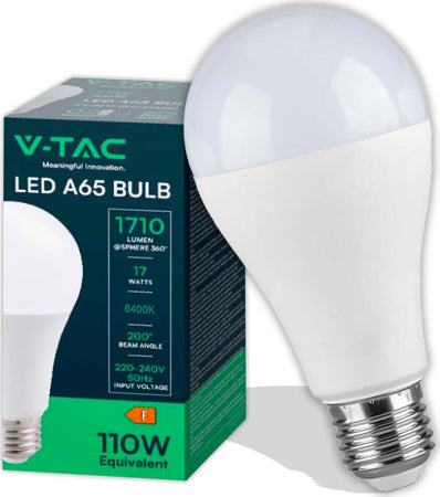 V-TAC-VT-2017-LAMPADINA-LED-E27-17W-GOCCIA-A65-SMD-100lm/W---SKU-214456-/-214457-/-214458