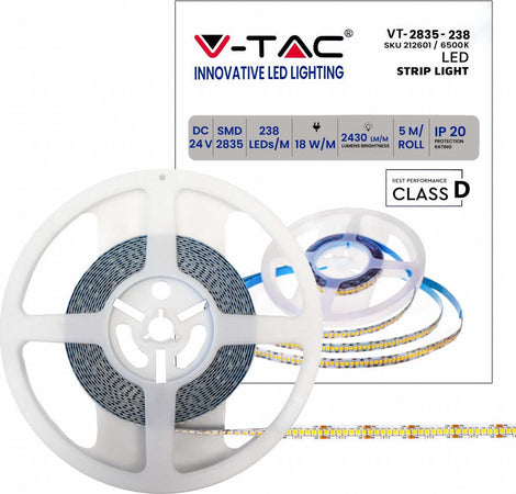 V-TAC VT-2835-238 STRISCIA LED FLESSIBILE 90W SMD MONOCOLORE 238 LED/METRO 24V - BOBINA 5 METRI Illuminazione/Strisce LED Zencoccostore - Formia, Commerciovirtuoso.it