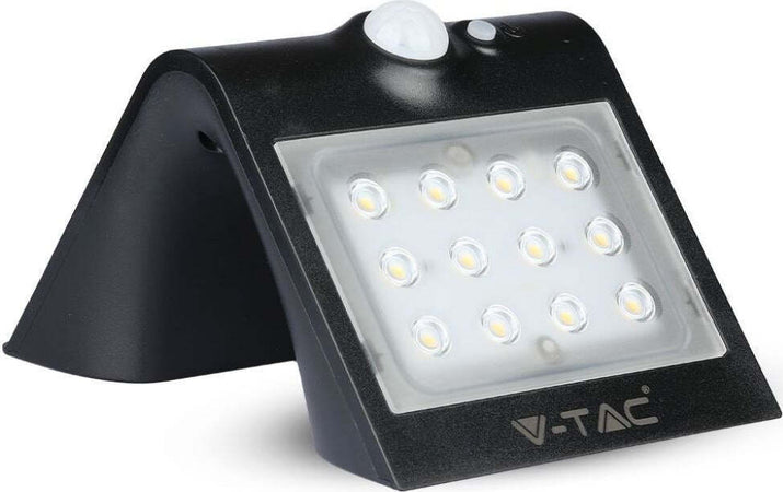 V-TAC VT-767-2 LAMPADA NERO DA MURO LED 1,5W CON PANNELLO SOLARE E SENSORE - SKU 8277-2 Illuminazione/Illuminazione per esterni/Lampade da parete Zencoccostore - Formia, Commerciovirtuoso.it