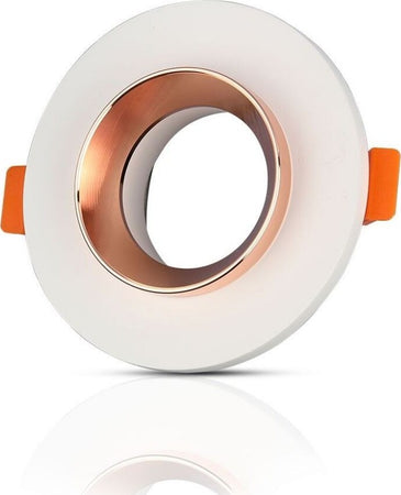V-TAC-VT-862-MRP-Portafaretto-LED-da-Incasso-Rotondo-GU10-e-GU5.3-(MR16)-Corpo-in-Gesso-Bianco-e-Metallo-Rosa-Dorato---SKU-3123