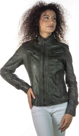 V173---Biker-Donna-Verde-in-vera-pelle