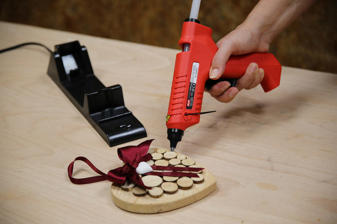 Pistola termocollante "M220" professionale con staffa di supporto e fornita in valigetta 220W