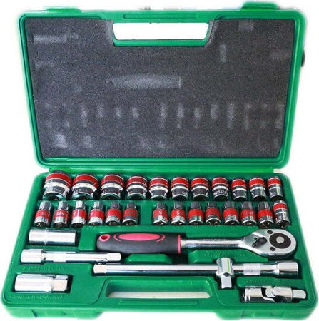 Valigia-Set-Chiavi-A-Bussola-32-Pezzi-Vanadium-Con-Cricchetto-32-Pz-Vanadium