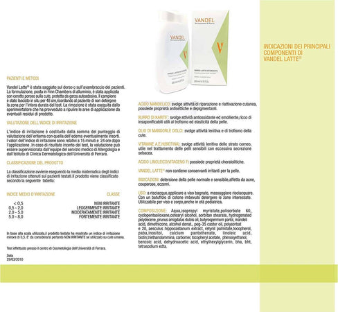 Vandel Latte Detergente Con Acido Mandelico , Biotina E Acido Linoleico Detergente Cutaneo Delicato Latte Detergente Adatto Ai Bambini 200 Ml Bellezza/Cura della pelle/Viso/Detergenti ed esfolianti/Creme e latte Vandel Dermocosmesi e Ricerca - Bologna, Commerciovirtuoso.it