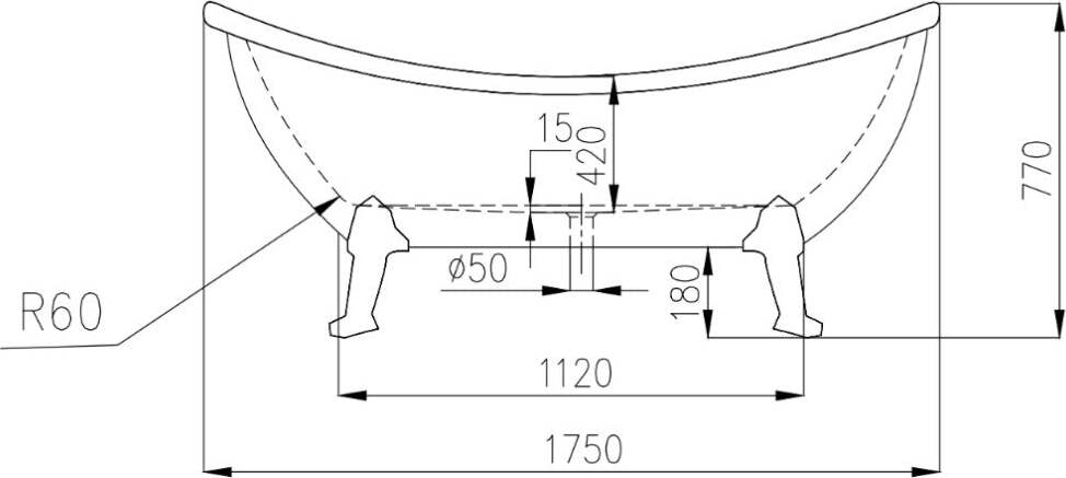 Vasca-da-Bagno-Free-Standing-da-Centro-Stanza-con-Piedini-cm-175