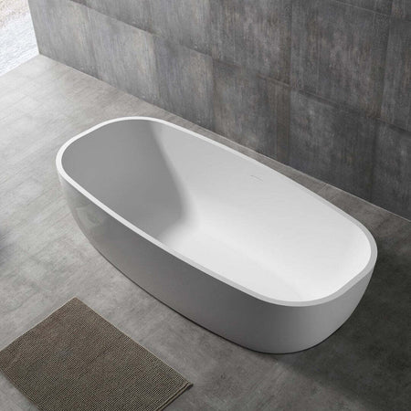 Vasca Da Bagno Free Standing Greta Artificial Stone Bianco Opaco Matt Fai da te/Attrezzature per cucine e bagni/Attrezzature per bagni/Vasche da bagno/Vasche da bagno con piedini Ogomondo - Martina Franca, Commerciovirtuoso.it