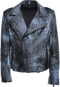 Vasco---Chiodo-Uomo-Borchiato-Blu-in-vera-Pelle