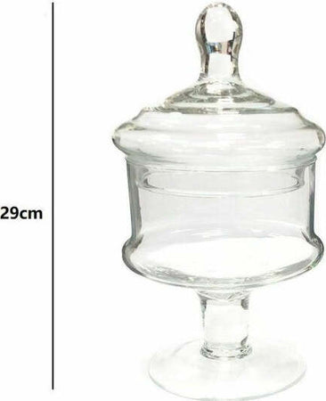 Vaso-Con-Coperchio-Ampolla-Alzatina-Biscottiera-Per-Confettata-Vetro-29cm