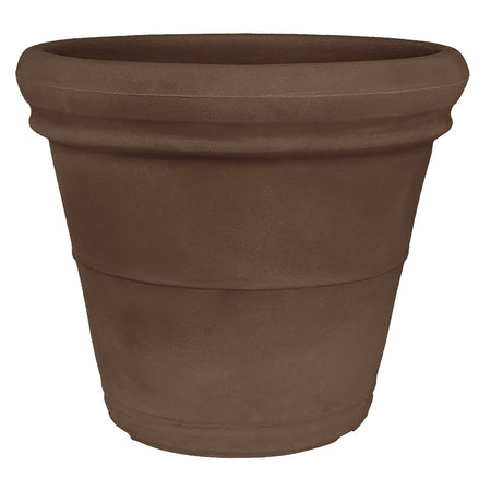 Vaso Doppiobordo Liscio rotondo in resina decorazione per esterno "Made in Italy"