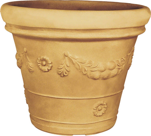 Vaso Doppiobordo Festone rotondo in resina con decorazione per esterno Made in Italy Giardino e giardinaggio/Attrezzi da giardino e attrezzature per l'irrigazione/Vasi e accessori per piante/Vasi tradizionali Decor Space - Altamura, Commerciovirtuoso.it
