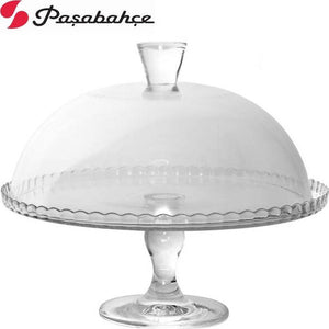 Vassoio-Alzatina-Per-Torta-In-Vetro-Cupola-Da-32-Cm-Con-Piede-Set-Patisserie