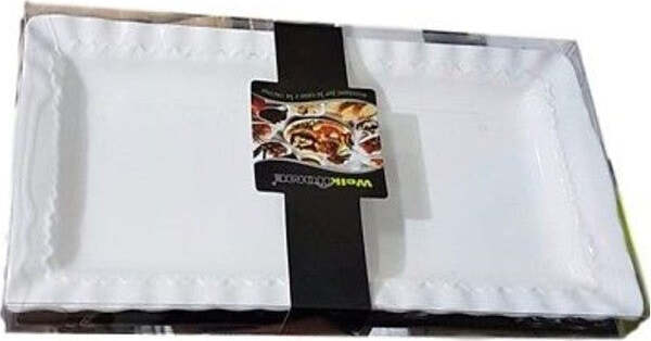 Vassoio-In-Ceramica-Bianco-Piatto-Da-Portata-Rettangolare-Dim.-31,5x17,5cm-Bar
