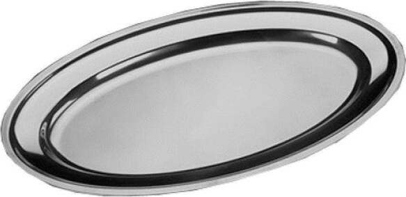 Vassoio-Piatto-Ovale-In-Acciaio-Inox-Portata-Cucina-Diametro-45cm