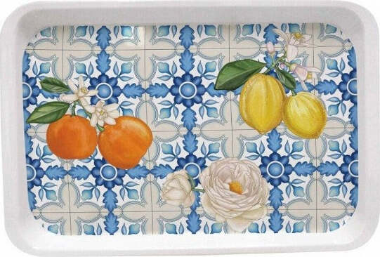 Vassoio-Portata-In-Melammina-30-X-19cm-Fantasia-Mediterraneo-Cucina-Caffe'-Dolci