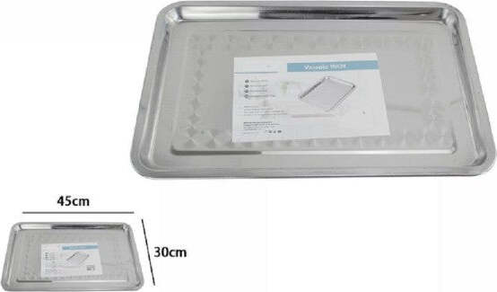 Vassoio-Rettangolare-In-Acciaio-Portata-Cucina-Guantiera-Piatto-45x30cm-66352